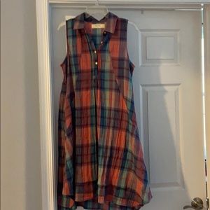 Anthropology plaid sun dress